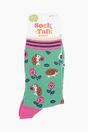 Mint Hedgehogs And Pansies Floral Bamboo Socks - Mint, Image 4 of 4