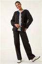 Black Fleece Front Pocket Jacket, Image 3 of 6