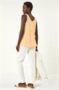 Peach V-Neck Stretch Jersey Vest Top, Image 3 of 5