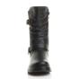 Black Low Wedge Heel Comfort Calf Biker Boots, Image 6 of 6