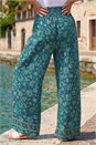 Mint Floral Print Tiered Palazzo Trousers, Image 3 of 4