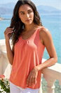 Rust Stretch Jersey Vest Top, Image 1 of 4
