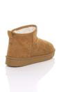 Tan AJVANI Tan Faux Fur Lined Mini Ankle Boot Slippers, Image 4 of 5