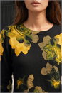 Black Sparkly Floral Print Knit Jumper, Image 4 of 4