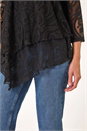 Black Burnout Print Asymmetric Stretch Top, Image 5 of 5