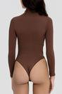Brown Turtle Neck Sculpting Bodysuit, Image 5 of 5