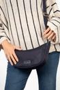 Navy Blue Etre Navy Blue Plain Half Moon Crossbody Bag, Image 4 of 5
