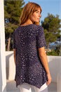 Plum Floral Print Hanky Hem Tunic Top, Image 2 of 4