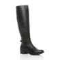 Black Zip Military Biker Style Knee Riding Boots, Image 5 of 6
