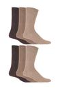 Beige 6 Pack Non Elastic Diabetic Socks, Image 1 of 5