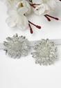 Silver Silver-Coloured Floral Stud Earrings, Image 2 of 5