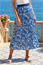 Blue Floral Pleated Skirt, Image 2 of 4