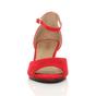 Red AJVANI Red Mid Wedge Heel Ankle Strap Sandals, Image 6 of 6