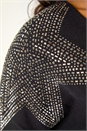 Black Dusk Hotfix Star Detail Shoulder Jumper, Image 5 of 5