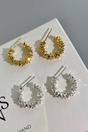 Silver Vintage Twisted C-Shape Wave Earrings, Image 1 of 3