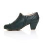 Teal Mid Heel Brogue Button Ankle Boots Shoe Boots, Image 3 of 6