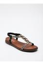Silver iKrush Silver Grace Rhinestone Chain Flat Sandals, Image 7 of 8