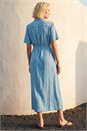 Light Denim Button Down Midi Dress, Image 3 of 4