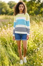 Blue Petite Stripe Knit Jumper, Image 1 of 4