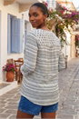 Navy  Petite Contrast Front Tunic Top, Image 3 of 4