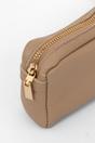 Taupe Italian Leather Cosmetic Bag, Image 2 of 2