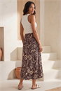 Chocolate Paisley Swirl Print Midi Skirt, Image 3 of 4