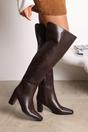 Dark Brown 'Matilda' Over the Knee Heeled Boots, Image 1 of 6