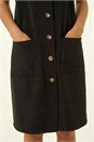 Black Petite Corduroy Pinafore Dress, Image 6 of 6