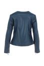 Navy Ashwood Leather Navy 'Francesca' Collarless Real Leather Fashion Jacket, Image 4 of 5
