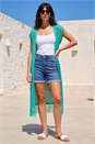 Jade Longline Shimmer Tassel Knit Kimono, Image 3 of 4
