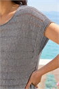 Dark Grey Sequin Stripe Knitted Top , Image 4 of 4