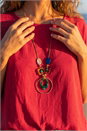 Wine Tunic Top with Necklace, Image 4 of 4