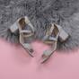 Grey AJVANI Grey Mid Block Heel Crossed Straps Sandals, Image 4 of 6