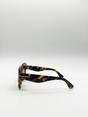 Brown SVNX Brown Bold Square Sunglasses in Leopard Brown, Image 5 of 6