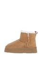 Tan 'Hetty' Sheepskin Thick Sole Boots, Image 3 of 4