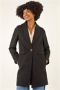 Black Tailored Longline Coat, Image 1 of 5
