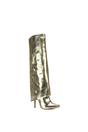 Gold XY LONDON Gold 'Shauna' Foldover Knee High Boots With Stiletto Heel, Image 2 of 6