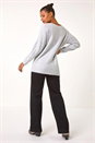 Grey Sparkly Cable Knit Jumper, Image 4 of 5