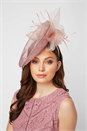 Rose Curved Sinamay Disc Fascinator, Image 2 of 3