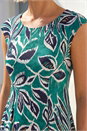 Emerald Leaf Print Hanky Hem Maxi Dress, Image 4 of 4