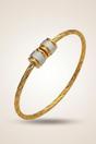 Gold Dual-Tone Twisted Cable Cuff Bracelet, Image 2 of 2
