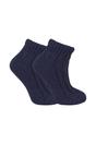 Navy 1 Pack Ladies Chunky Ribbed Low Cut Wool Blend Ankle Socks, Image 1 of 5