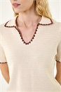 Stone Textured Collar Knit Top, Image 6 of 6