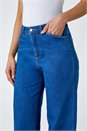 Denim Cotton Blend Wide Leg Stretch Jeans, Image 7 of 7