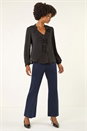Navy  Straight Leg Ponte Stretch Trouser, Image 2 of 5