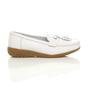 White AJVANI White Comfort Boat Shoes Loafers, Image 2 of 8