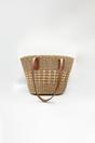 Beige Single Shoulder Striped Straw Bag, Image 2 of 3