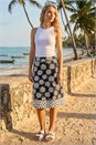 Black Floral Star A-Line Skirt, Image 1 of 4