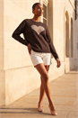Chocolate Contrast Stitch Heart Jumper, Image 2 of 4