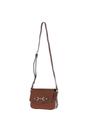 Tan Flap Over Real Leather Crossbody Bag, Image 2 of 4